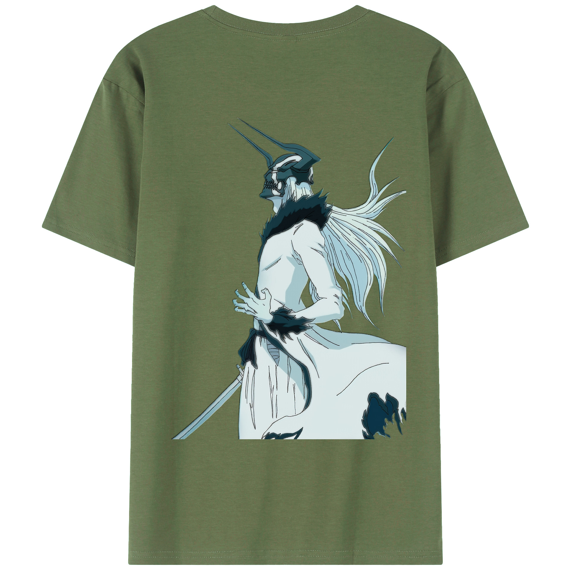 （画像用） ブリーチ 黒崎一護（くろさき いちご）BLEACH Kurosaki Ichigo 綿100％ メンズ半袖Tシャツ（バックプリント） 通気性